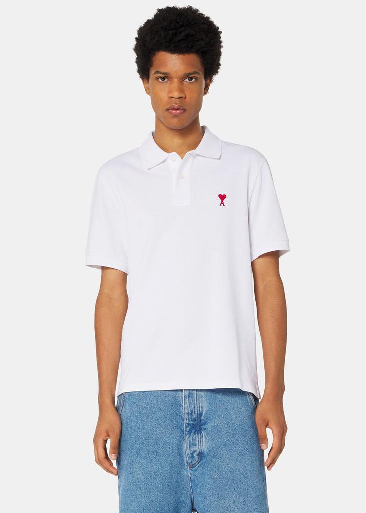 商品AMI|AMI Alexandre Mattiussi White Ami De Coeur Polo Shirt,价格¥754,第4张图片详细描述