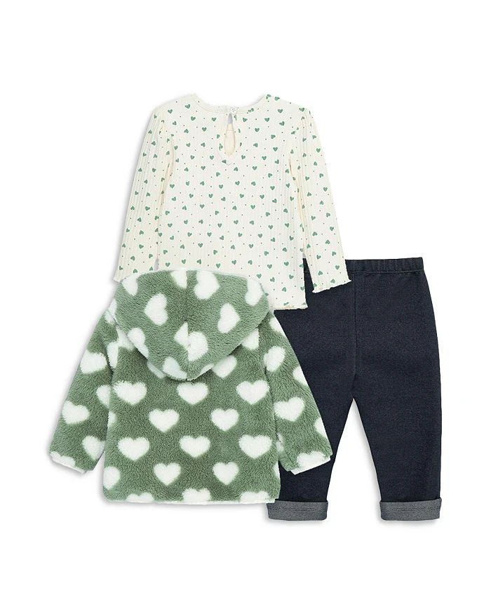 商品Little Me|Girls' Faux Sherpa Hearts Jacket, Top & Leggings Set - Baby,价格¥370,第2张图片详细描述