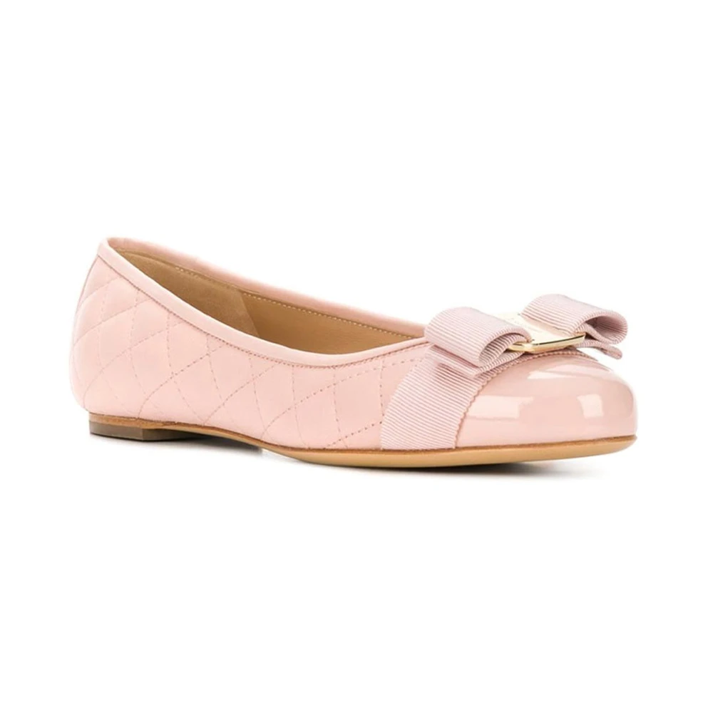 Salvatore Ferragamo 菲拉格慕 女士小羊皮粉色平底鞋 01-M831-692386 商品