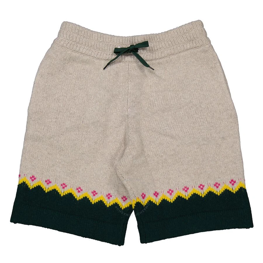 商品Burberry|Men's Sesame Gunley Fair Isle Wool Drawcord Shorts,价格¥731,第2张图片详细描述