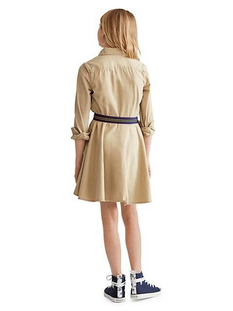 商品Ralph Lauren|Little Girl's & Girl's Belted Chino Dress,价格¥484-¥518,第7张图片详细描述
