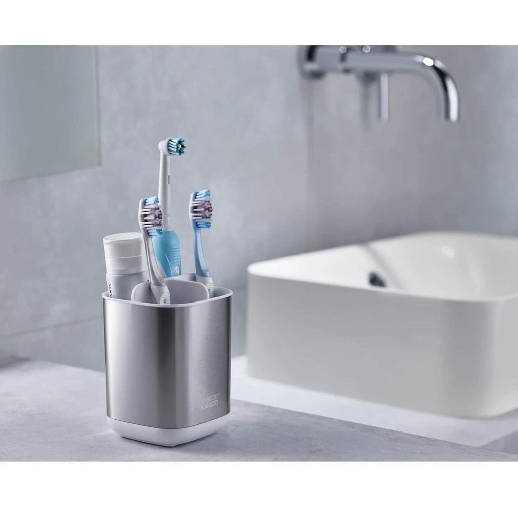 商品Joseph Joseph|Joseph Joseph EasyStore Steel Toothbrush Caddy - Steel,价格¥154,第5张图片详细描述