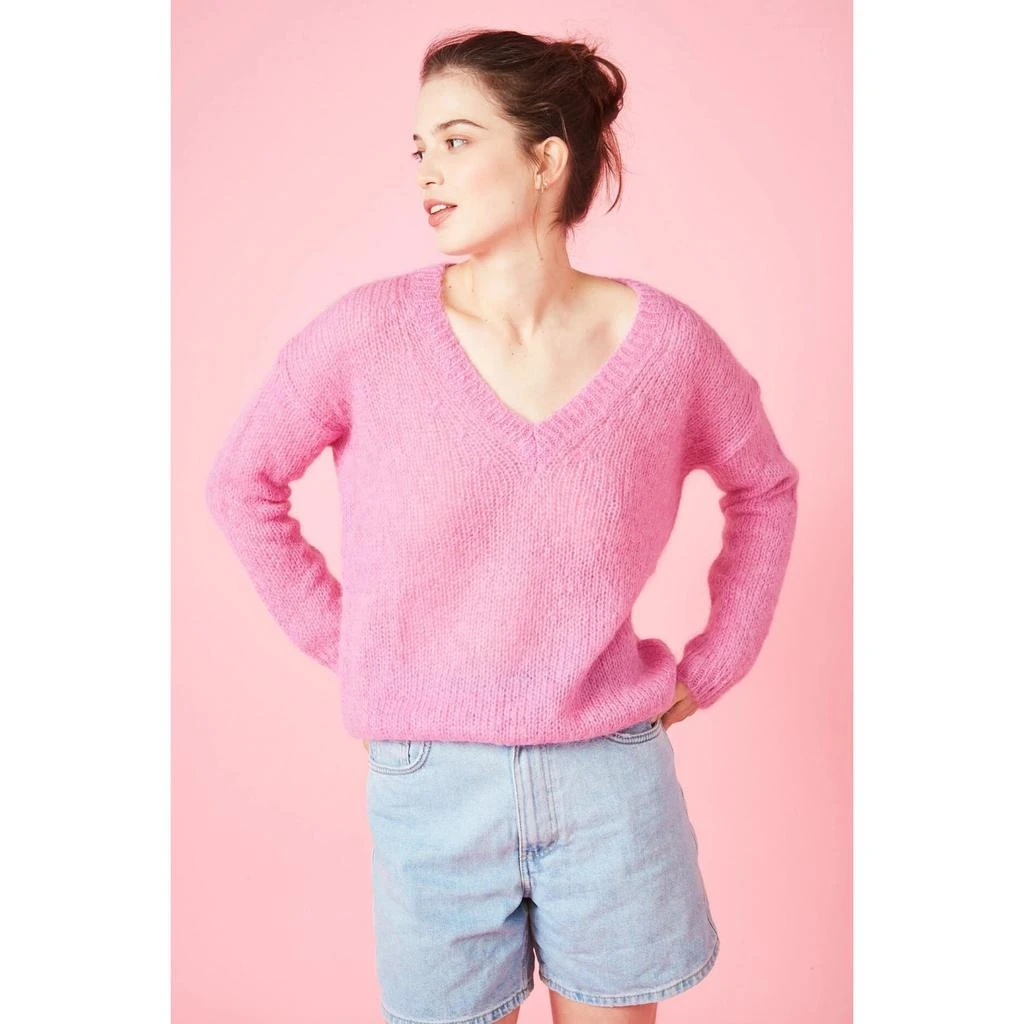 商品Les Tricots de Lea|Les Tricots de Lea- Marose V-neck pullover- Rose,价格¥1575,第1张图片