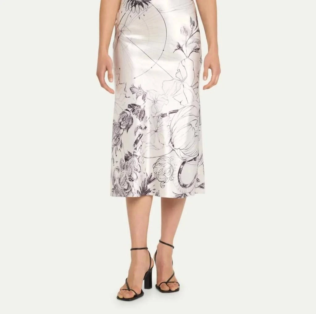 商品Jason Wu|Cosmic Floral Print Satin Slip Dress In Floral/black,价格¥5058,第2张图片详细描述