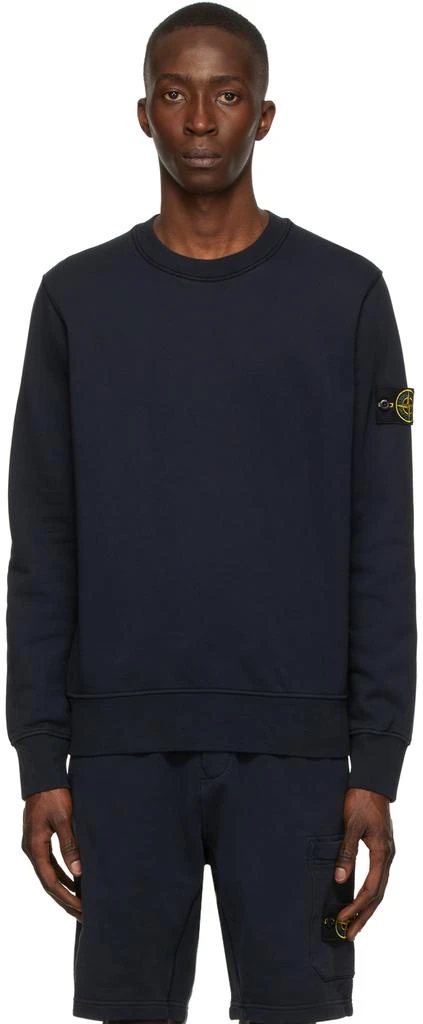商品Stone Island|Navy Fleece Sweatshirt,价格¥1257,第1张图片