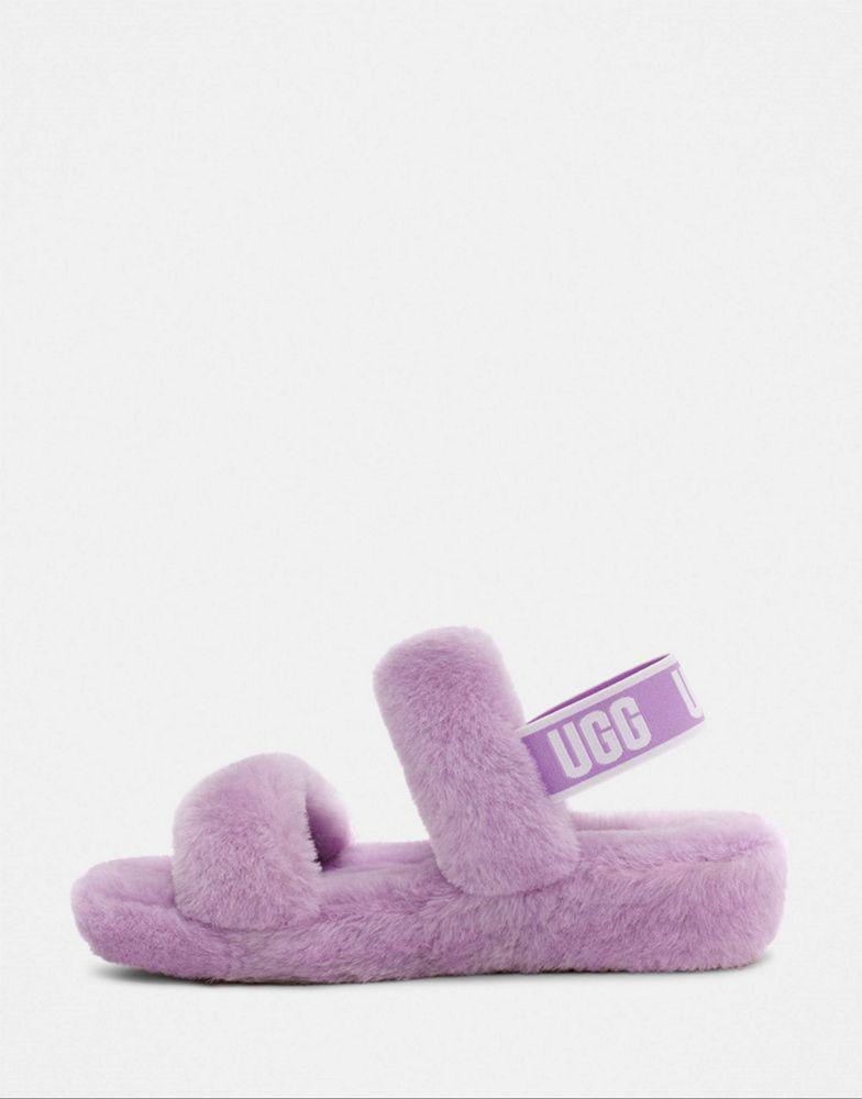 商品UGG|UGG Oh Yeah double strap flat sandals in lilac bloom,价格¥549,第4张图片详细描述