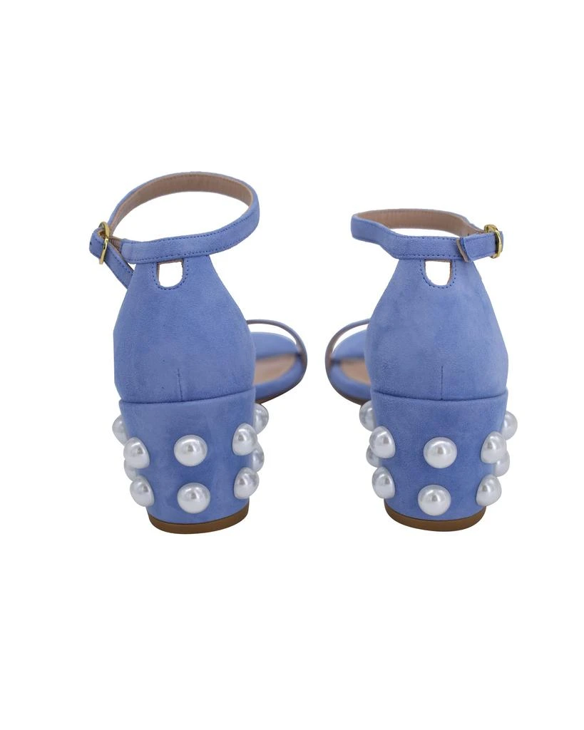 商品[二手商品] Stuart Weitzman|Stuart Weitzman Pearl-Embellished Simple Sandals in Blue Suede,价格¥922,第3张图片详细描述