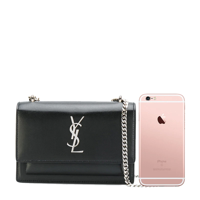 YSL 圣罗兰 女士SUNSET系列黑色牛皮银色logo褡裢单间包 452157-D422N-1000 商品