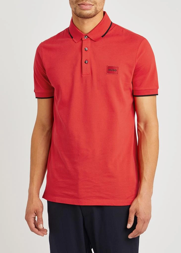 商品Hugo Boss|Red logo piqué cotton polo shirt,价格¥454,第2张图片详细描述