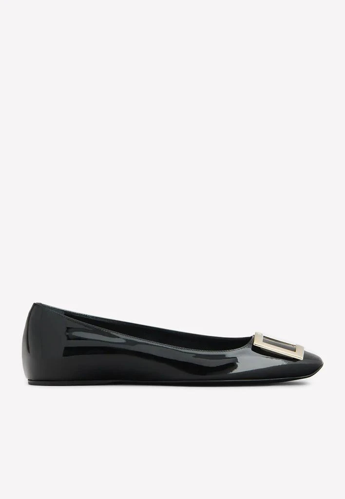 商品Roger Vivier|Trompette Metal Buckle Ballerinas in Patent Leather,价格¥4222,第1张图片