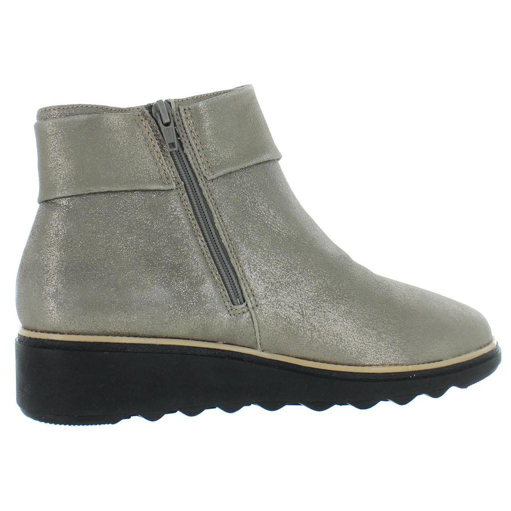 商品Clarks|Clarks Womens Sharon Salon Leather Metallic Platform Boots,价格¥199-¥214,第4张图片详细描述