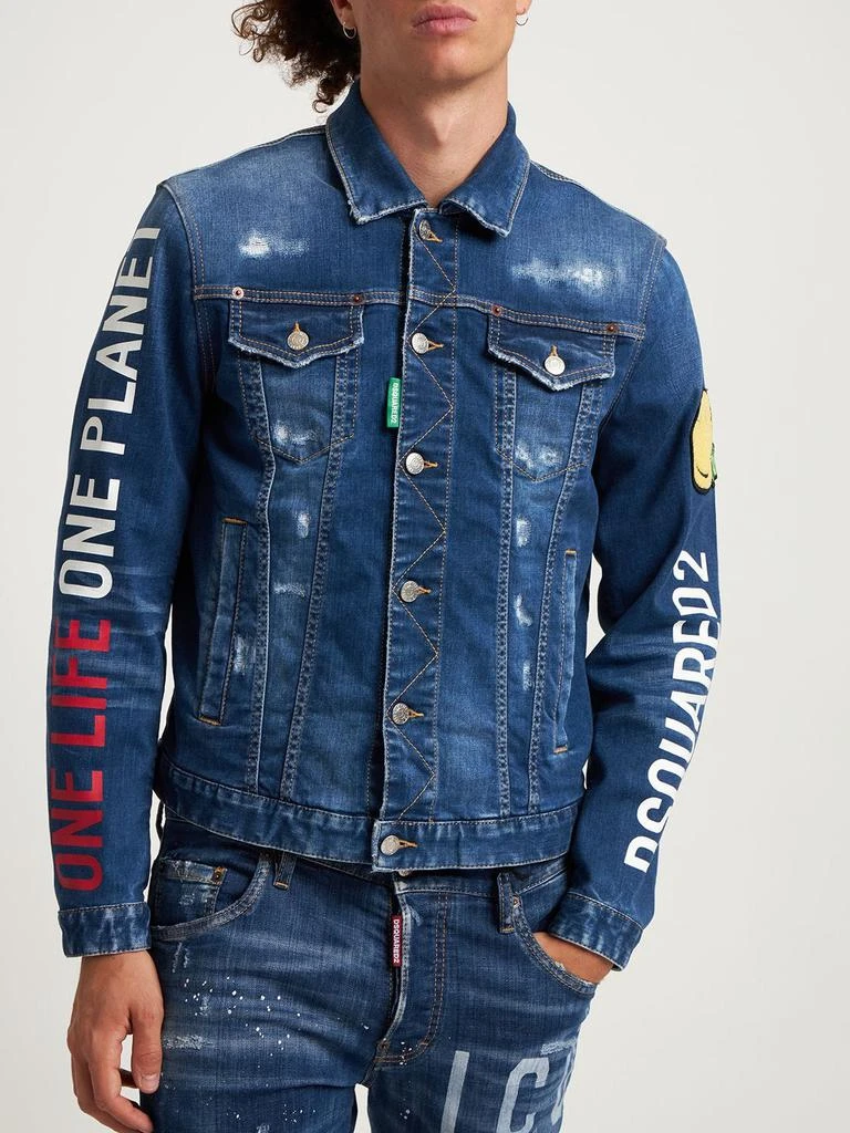商品DSQUARED2|Smiley Dan Stretch Cotton Denim Jacket,价格¥8321,第2张图片详细描述
