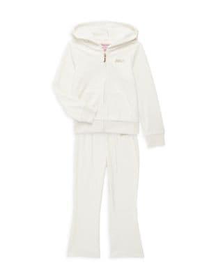 商品Juicy Couture|Little Girl's 2-Piece Velour Zip Up Hoodie & Pants Set,价格¥239,第1张图片