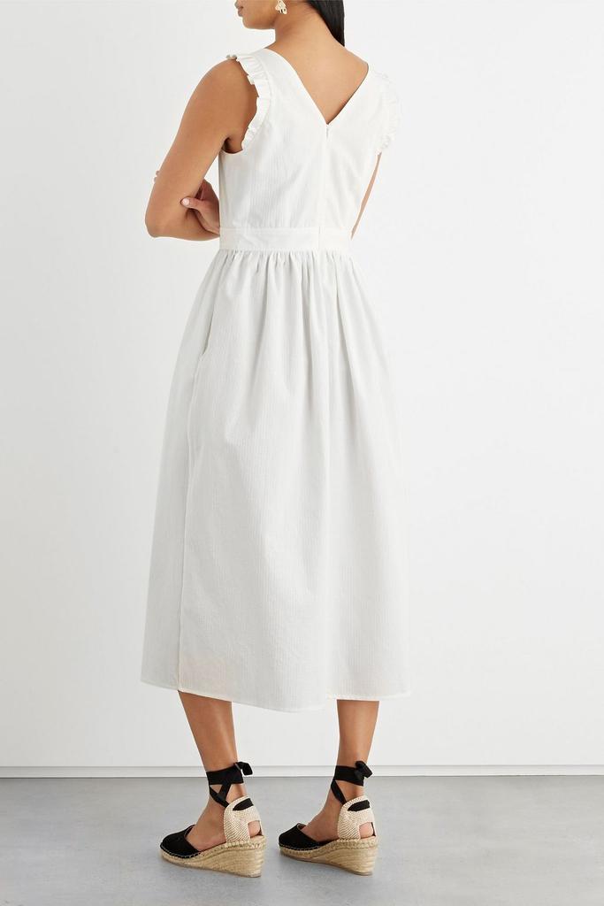 Carmen ruffle-trimmed organic cotton-jacquard midi dress商品第3张图片规格展示