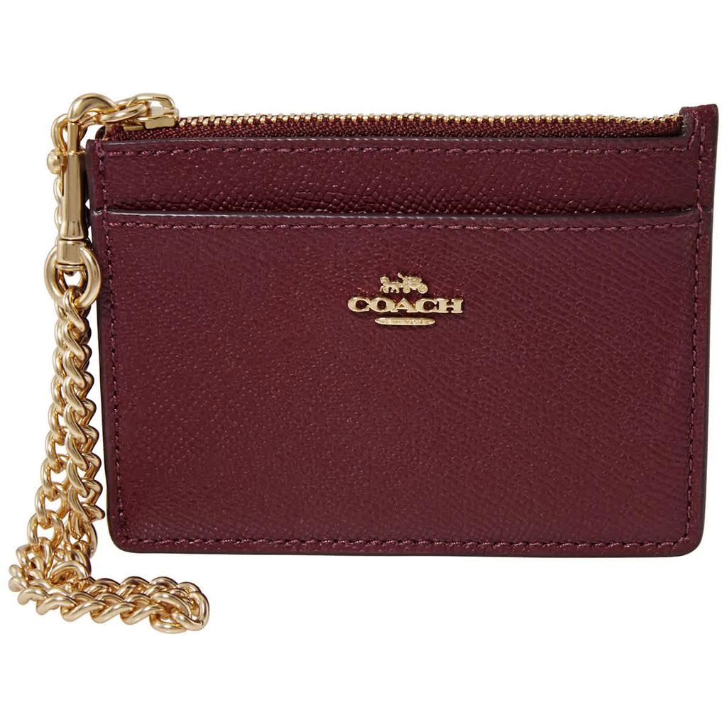 商品Coach|Coach Ladies Chain Card Case In Deep Red,价格¥493,第2张图片详细描述