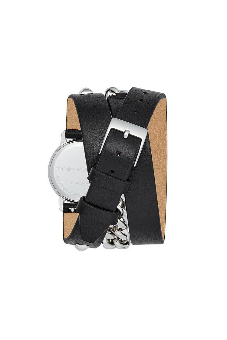 商品Rebecca Minkoff|BFFL银色配铆钉链条黑色表带腕表，25MM,价格¥1848,第3张图片详细描述