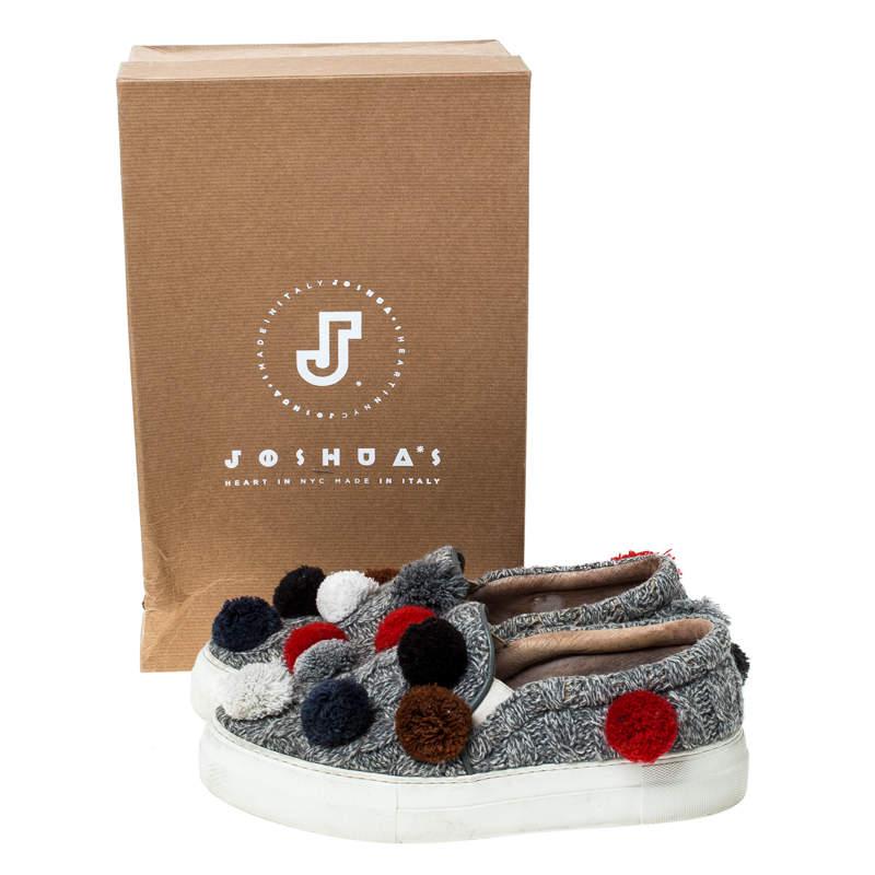 Joshua Sanders Grey Wool Blend Pom Pom Slip On Sneakers Size 39商品第8张图片规格展示