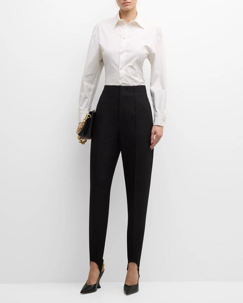 商品Bottega Veneta|High-Rise Pintuck Straight-Leg Stirrup Trousers,价格¥11577,第2张图片详细描述