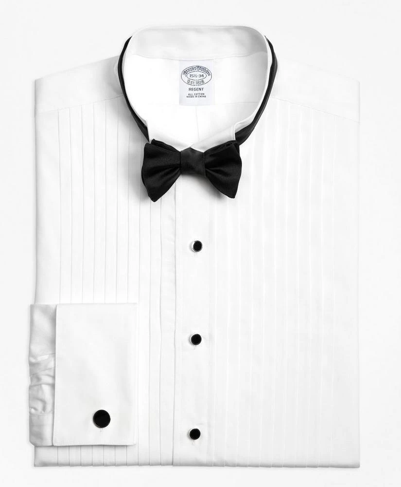 商品Brooks Brothers|Regent Fit Ten-Pleat Wing Collar Tuxedo Shirt,价格¥577,第1张图片