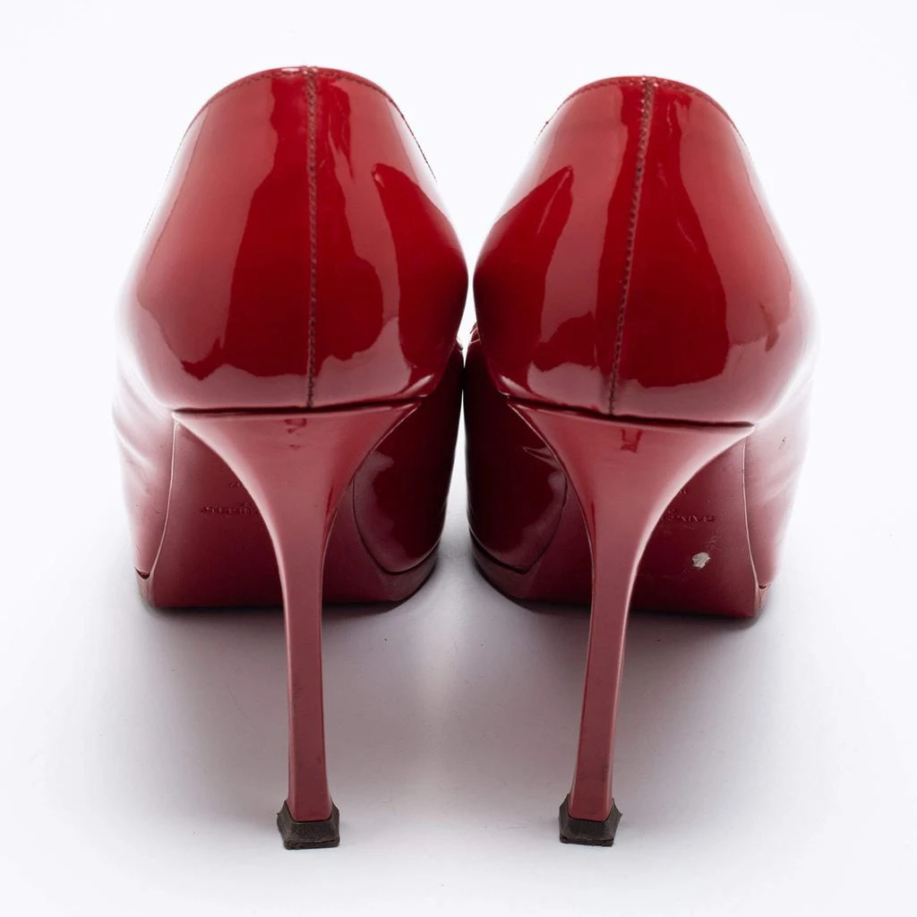 商品[二手商品] Yves Saint Laurent|Saint Laurent Red Patent Leather Tribtoo Platform Pumps Size 37.5,价格¥1092,第5张图片详细描述