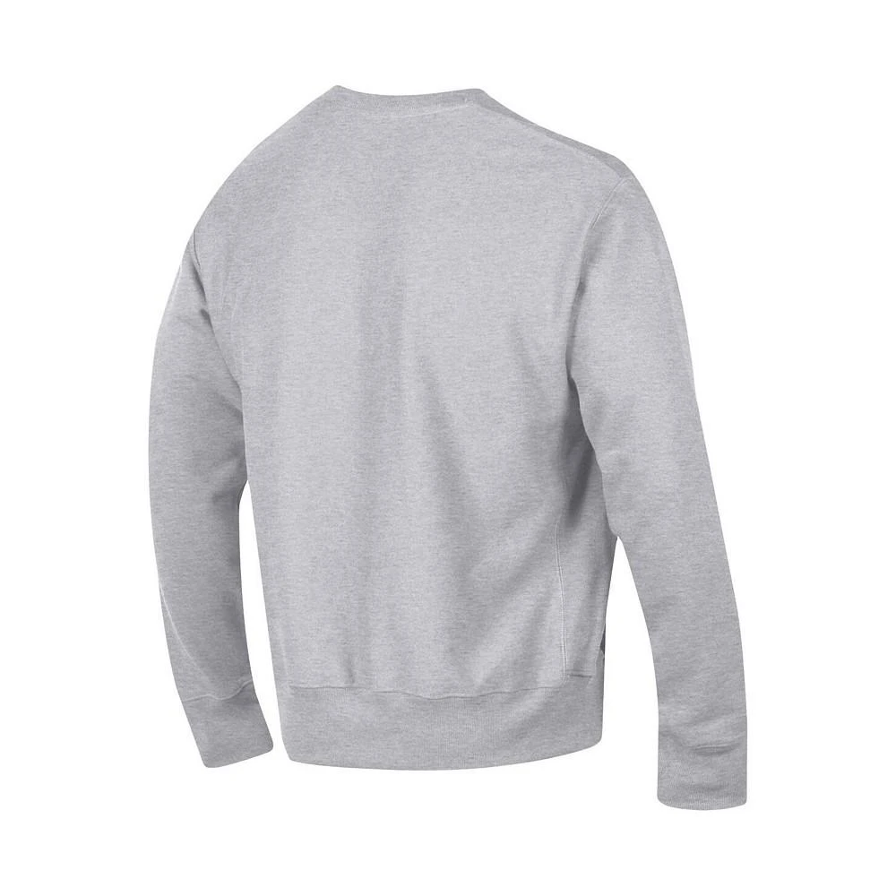 商品CHAMPION|Men's Heathered Gray Kansas Jayhawks Arch Reverse Weave Pullover Sweatshirt,价格¥478,第2张图片详细描述