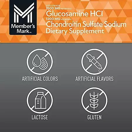 Member's Mark Extra Strength Glucosamine HCl and Chondroitin Sulfate Sodium Tablets, 340 ct. 商品