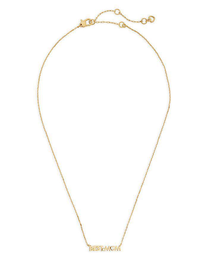 商品Kate Spade|Love You, Mom Cubic Zirconia Best Mom Pendant Necklace in Gold Tone, 17"-20",价格¥291,第5张图片详细描述