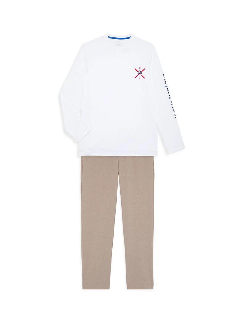 商品Vineyard Vines|Little Boy's &amp; Boy's Ski Flag Long-Sleeve Harbor Performance T-Shirt,价格¥192,第2张图片详细描述