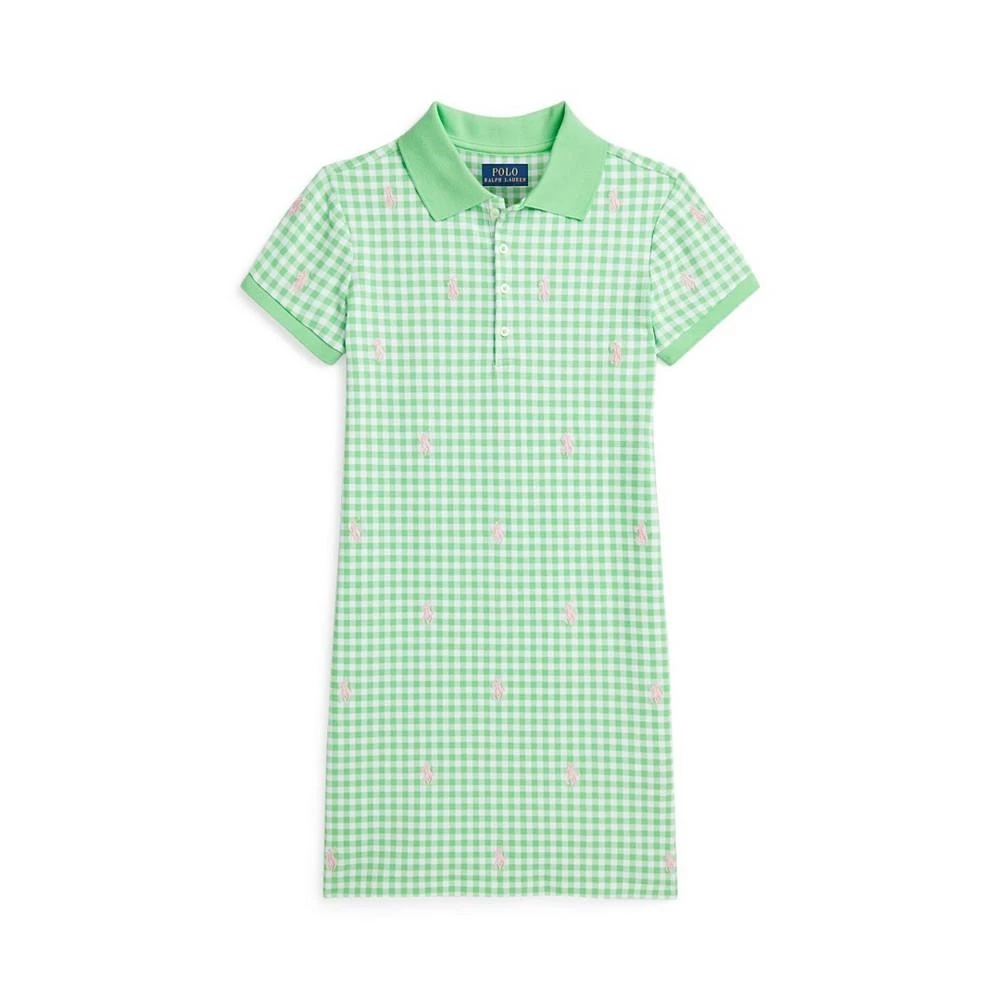 商品Ralph Lauren|Big Girls Gingham Pony Mesh Polo Dress,价格¥321,第1张图片