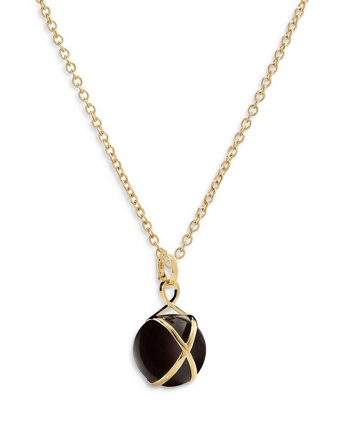 商品L. Klein|18K Yellow Gold Prisma Black Agate Medium Pendant Necklace, 16-18",价格¥16914,第1张图片详细描述