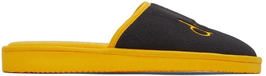 商品Drew House|SSENSE Exclusive Black & Yellow Scribble Slippers,价格¥156,第1张图片