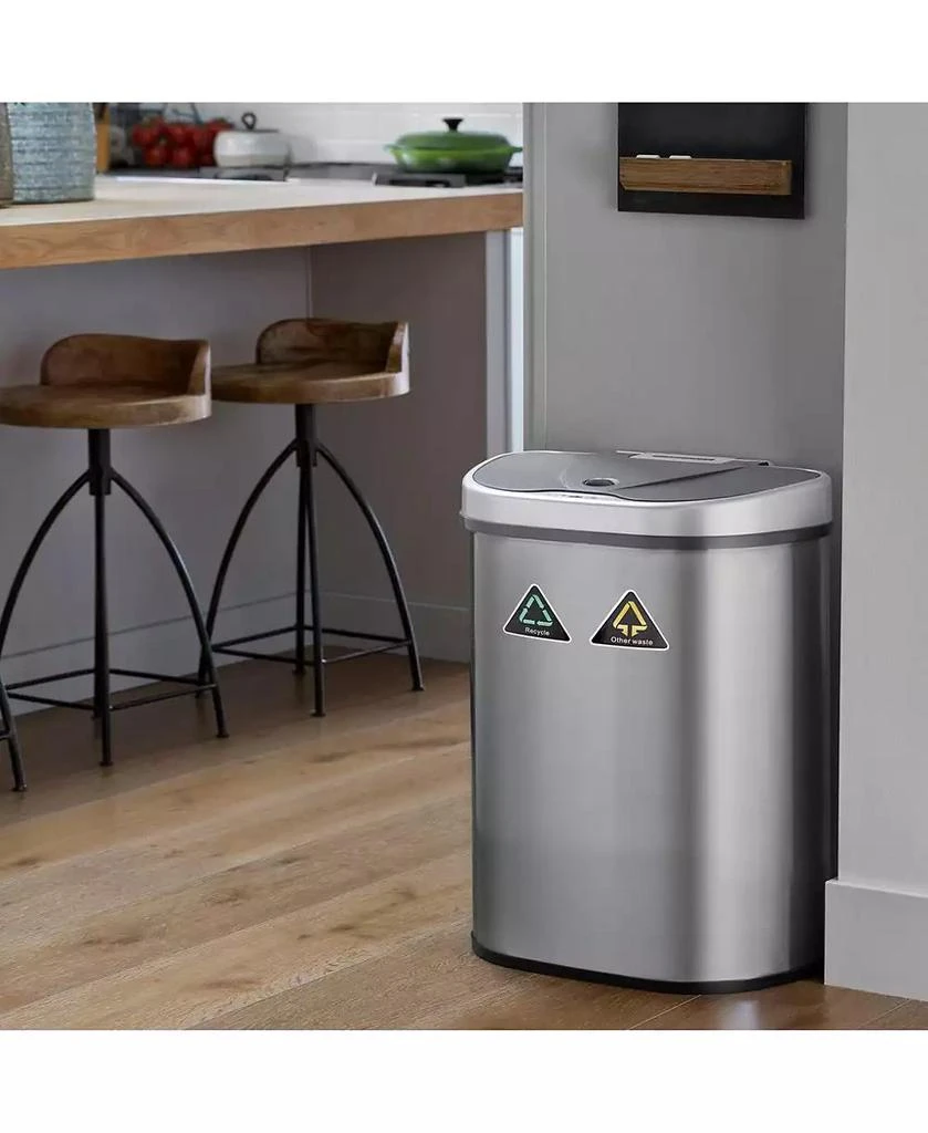 商品NINE STARS GROUP USA INC|Dual Compartment Motion Sensor Trash Can, 18.5 Gallon,价格¥790,第5张图片详细描述