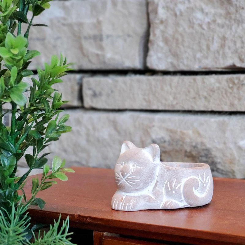 商品KORISSA|Terracotta Tea Light Candle Holder Cat,价格¥221,第2张图片详细描述