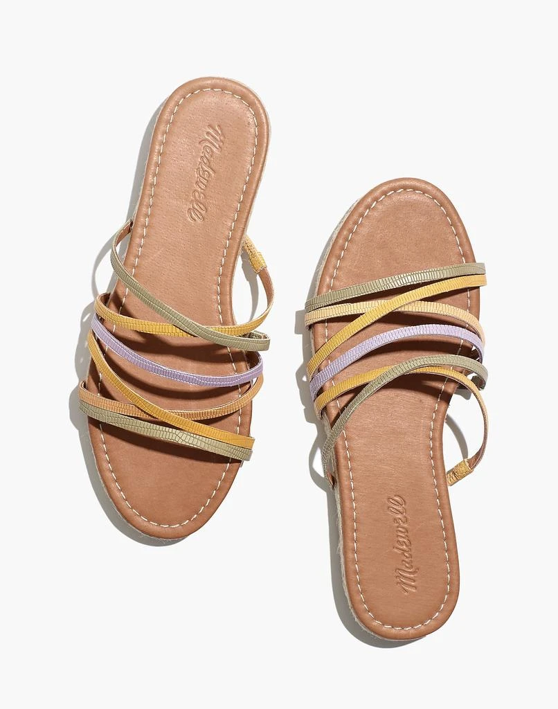 商品Madewell|The Kathryn Espadrille Slide Sandal in Colorblock Snake Embossed Leather,价格¥396,第1张图片