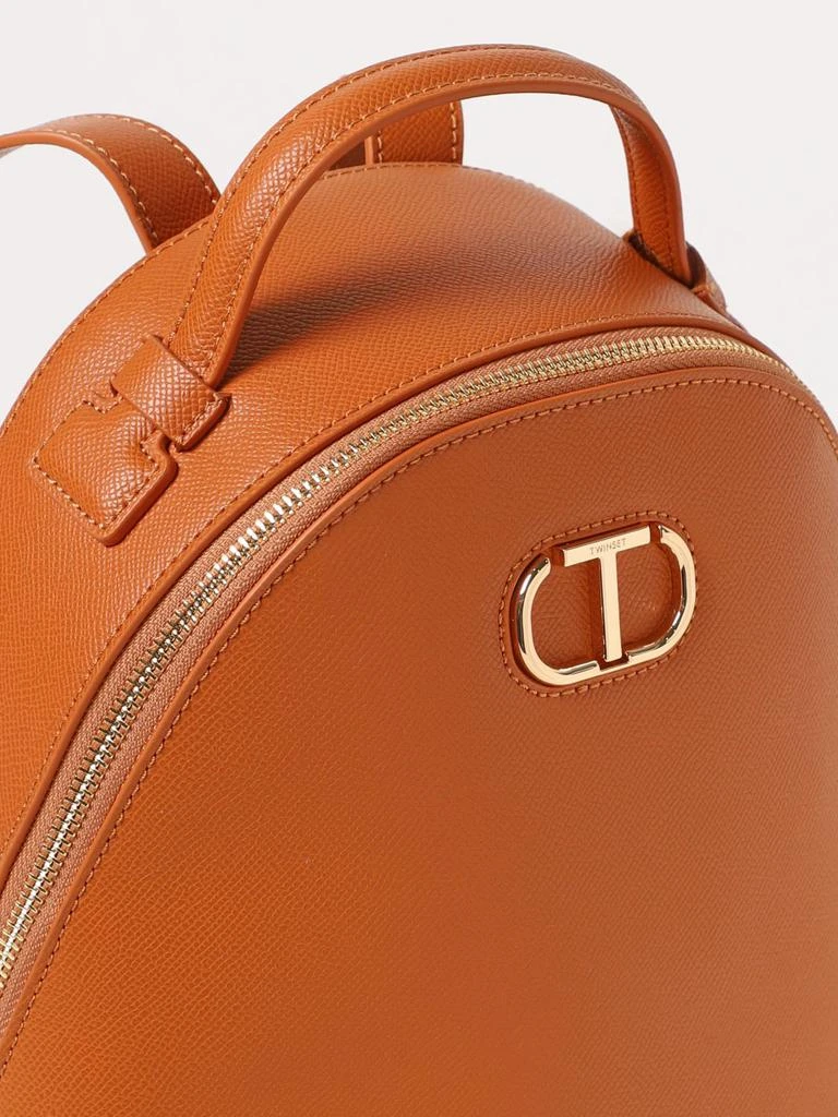 商品TWINSET|Twinset backpack in grained synthetic leather with logo,价格¥1037,第3张图片详细描述
