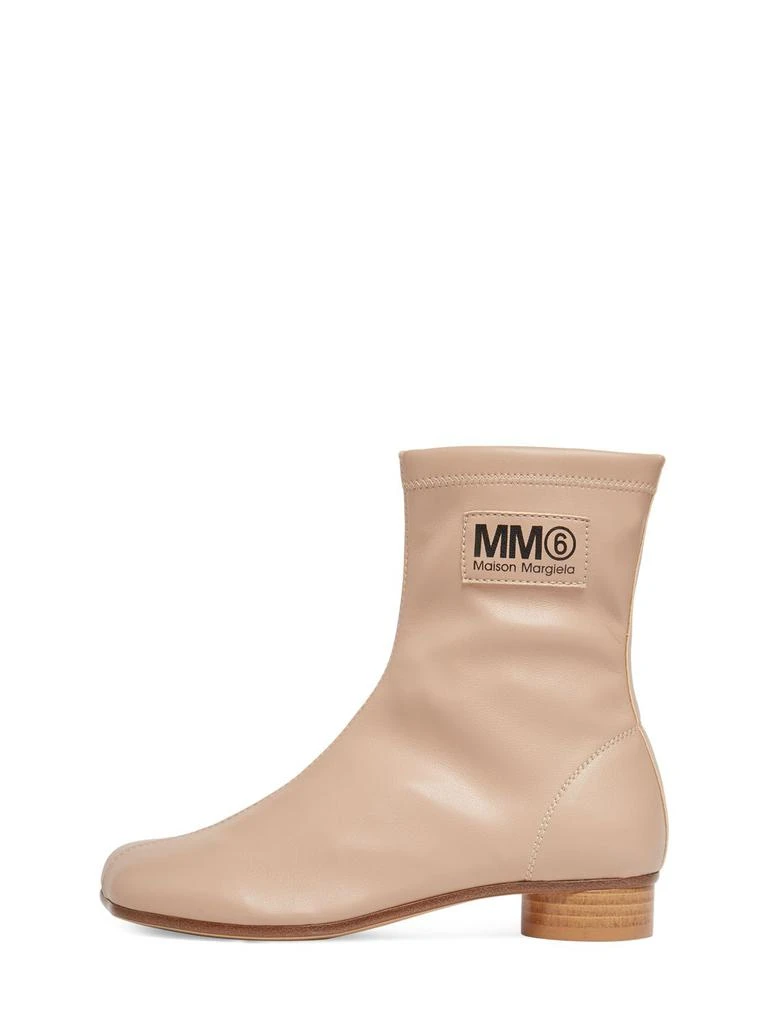 商品MM6|Faux Leather Ankle Boots W/logo,价格¥693,第1张图片