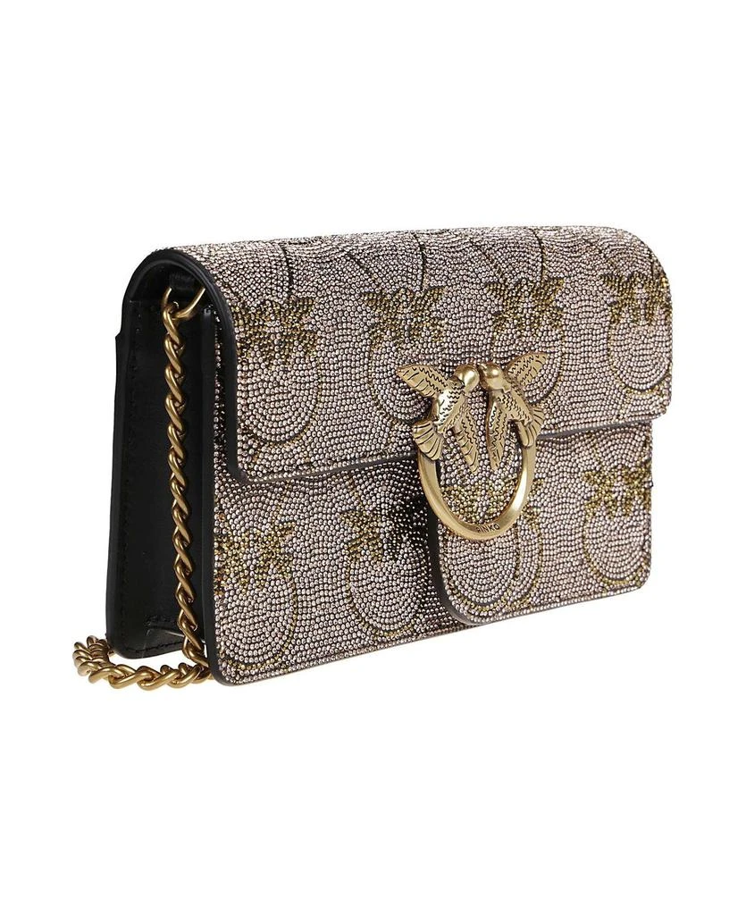 商品PINKO|Log Plaque Rhinestone Embellished Shoulder Bag,价格¥2080,第3张图片详细描述