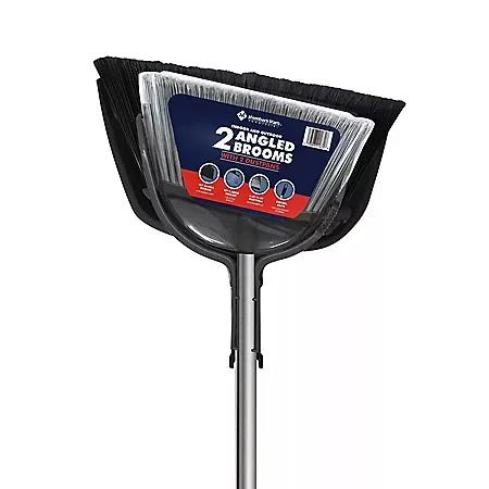 商品Member's Mark|Member's Mark Commercial Indoor and Outdoor Angle Brooms 2 Brooms & 2x Dustpans,价格¥103,第1张图片