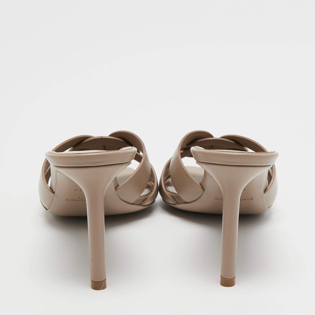商品[二手商品] Yves Saint Laurent|Yves Saint Laurent Beige Leather Tribute Sandals Size 36,价格¥4317,第7张图片详细描述