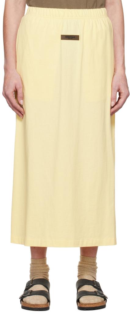 Yellow Cotton Midi Skirt商品第1张图片规格展示