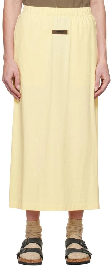 商品Essentials|Yellow Cotton Midi Skirt,价格¥477,第1张图片