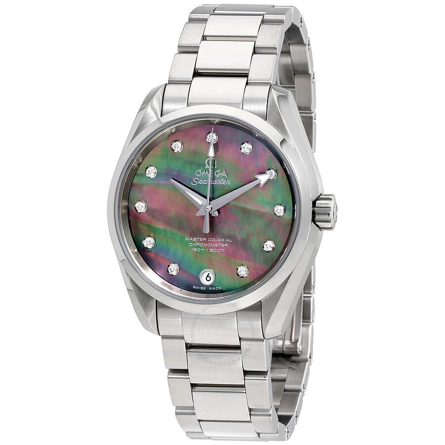 商品Omega|Seamaster Aqua Terra Automatic Black Mother of Pearl Diamond Dial 38.5 mm  ladies Watch 231.10.39.21.57.001,价格¥27772,第1张图片