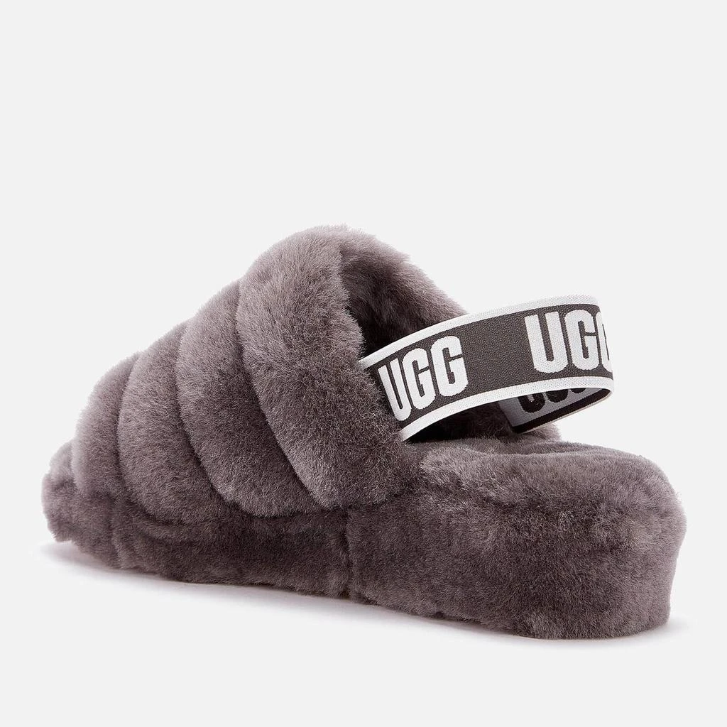 商品UGG|UGG Women's Fluff Yeah Slide Sheepskin Slippers - Charcoal,价格¥570,第2张图片详细描述