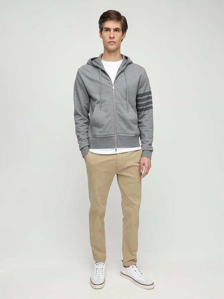 商品Thom Browne|Tonal 4 Bar Cotton Sweatshirt Hoodie,价格¥6815,第1张图片详细描述