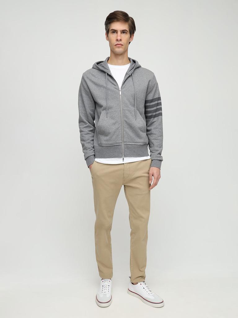 商品Thom Browne|Tonal 4 Bar Cotton Sweatshirt Hoodie,价格¥6625,第1张图片