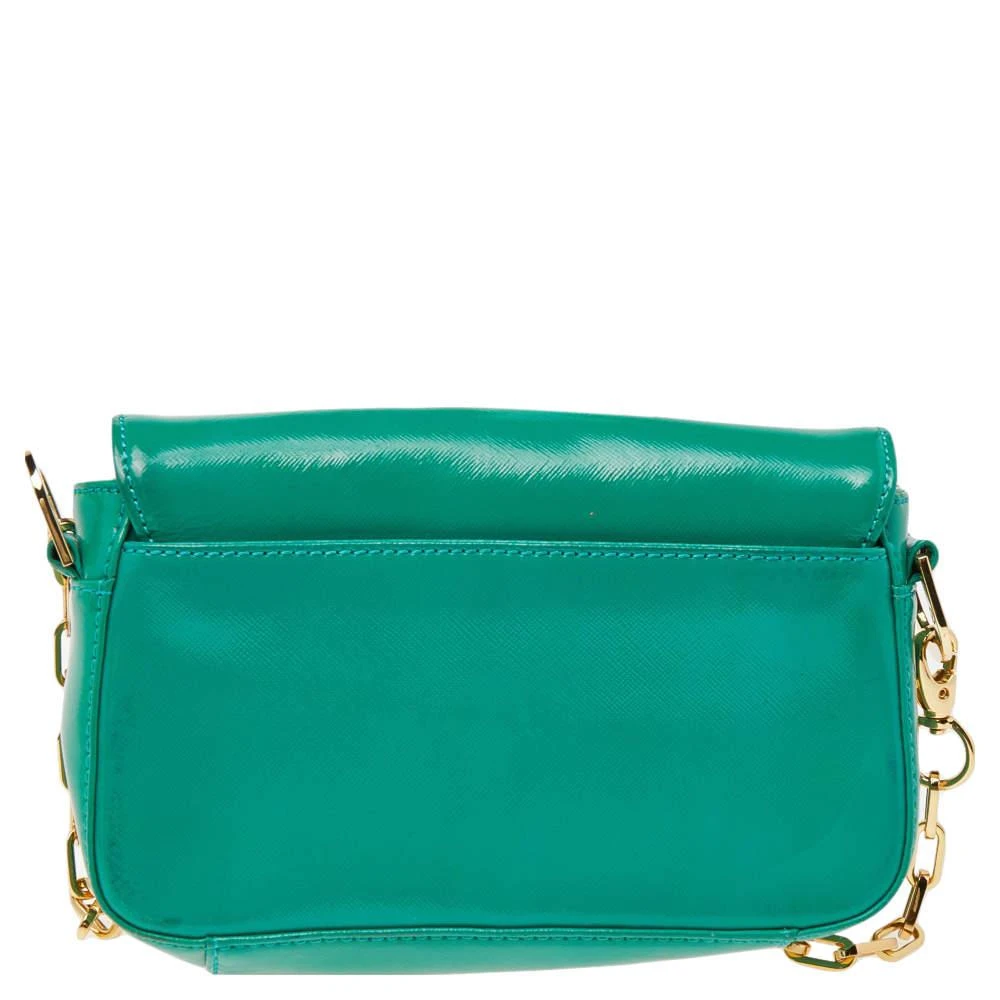 商品[二手商品] Tory Burch|Tory Burch Green Patent Leather Robinson Chain Crossbody Bag,价格¥813,第4张图片详细描述