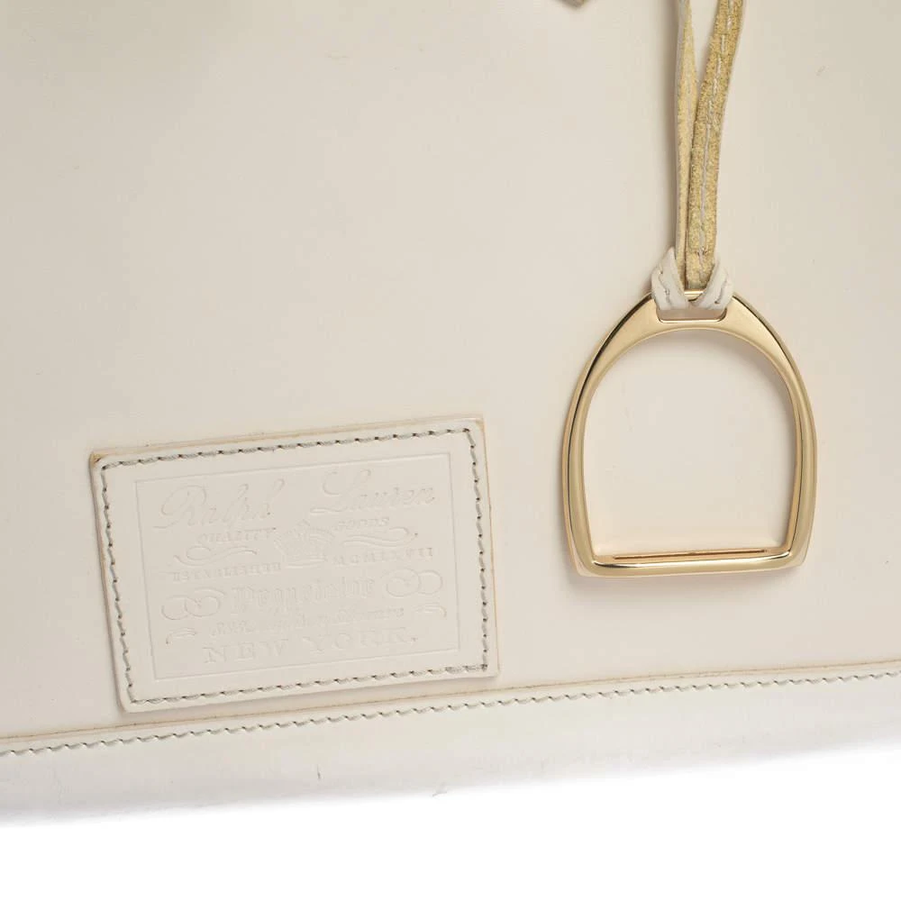 商品[二手商品] Ralph Lauren|Ralph Lauren Cream White Leather Stirrup Boston Bag,价格¥905,第5张图片详细描述