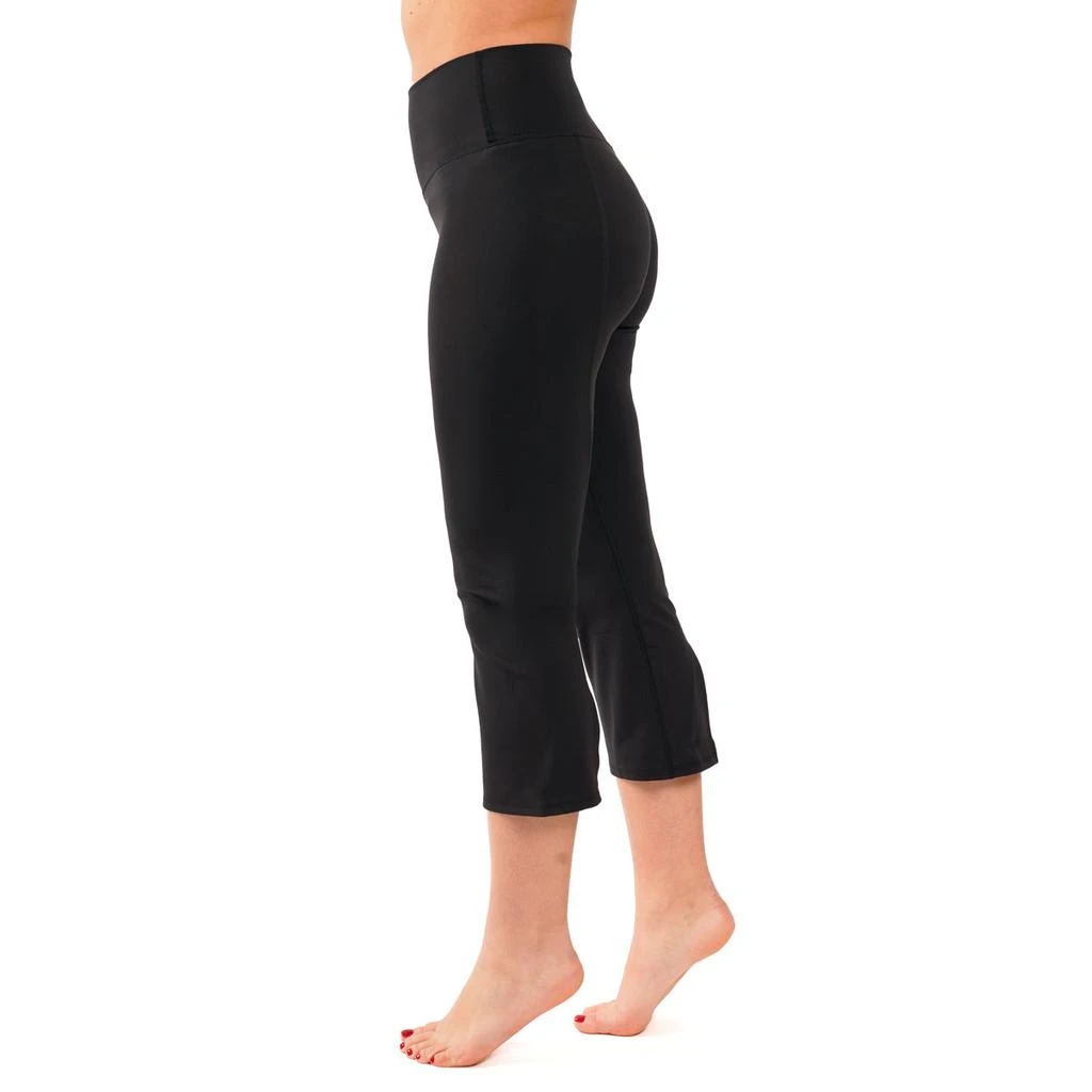 商品90 Degree by Reflex|Yogalicious by Reflex Women's Nude Tech Elastic Free High Waist Flare Yoga Capri with Front Splits,价格¥54,第2张图片详细描述