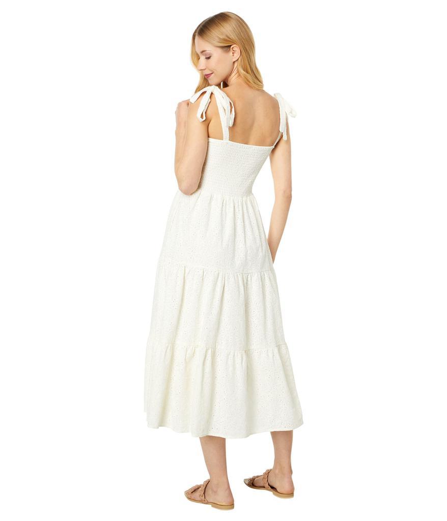 商品Madewell|Eyelet Lucie Tie-Strap Tiered Midi Dress,价格¥526,第4张图片详细描述