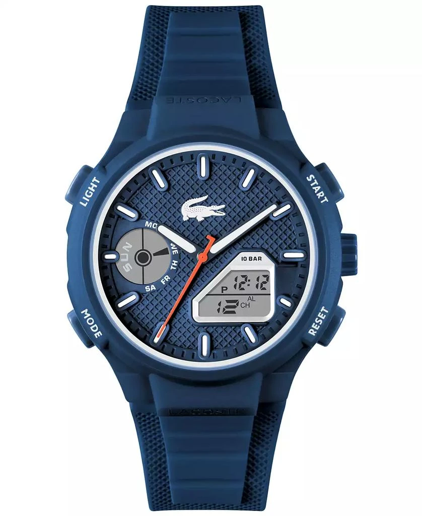 商品Lacoste|Men's LC33 Blue Silicone Strap Watch 45mm,价格¥711,第1张图片